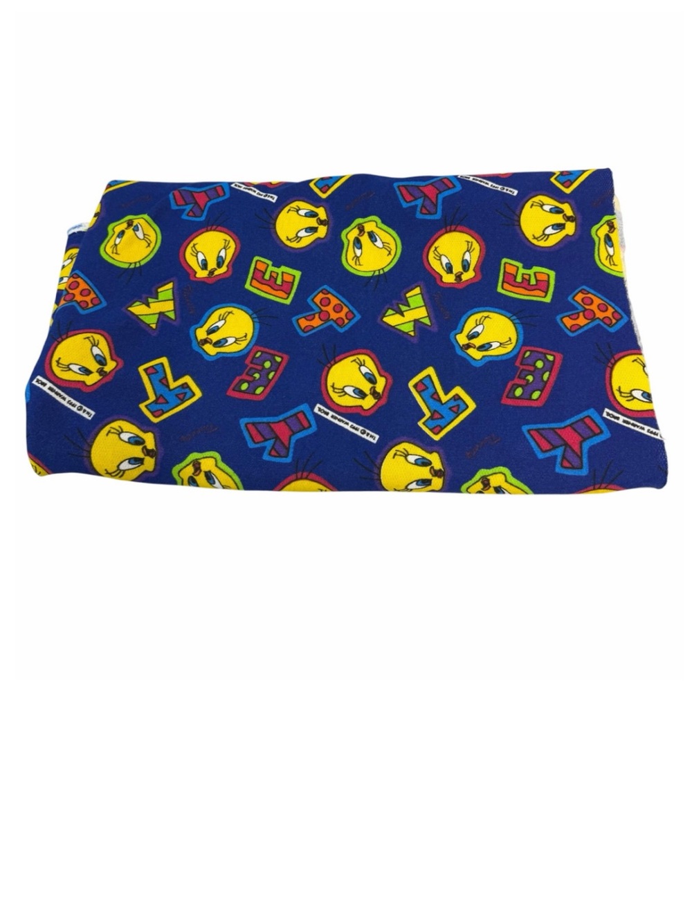 Y2K Tweety bird ABC flannel fabric 60 inches by 67 inches